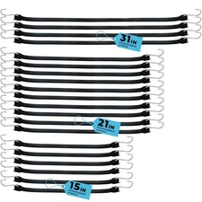 XSTRAP 20-Pack Rubber Tarp Bungee Straps - Multiple Sizes, 100% EPDM Heavy Duty