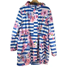 Joules  Floral Printed Waterproof Packaway Rain Jacket Women's Size 14