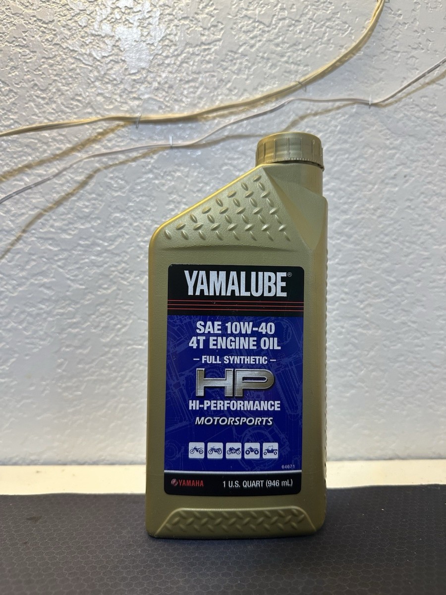 2 Quart Yamaha Genuine OEM Yamalube Full Synthetic HP 10W-40 Oil