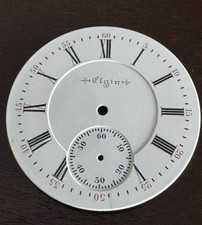 VINTAGE 16 SIZE ELGIN POCKET WATCH PORCELAIN EARLY SCRIPT ROMAN DIAL