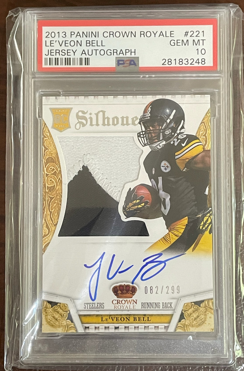 Le'Veon Bell Panini Crown Royale #221 Jersey Autograph