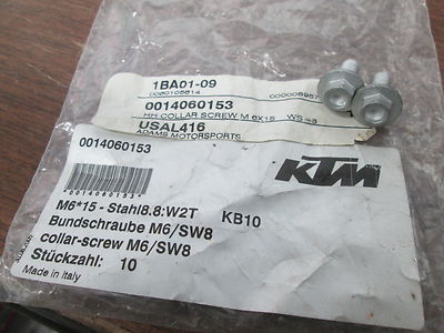 Boulons à Col à Tête Hexagonale KTM OEM M6 - Lot De 2 Pièces - Neuf, Référence 0014060153