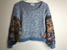 Anthropologie Saturday Sunday Size Small Textured Pullover Sweater Top Flowers
