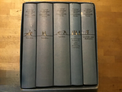 Conrad Ferdinand Meyer [5 Bände HC Schuber]  Novellen Gedichte Balladen VersErz.
