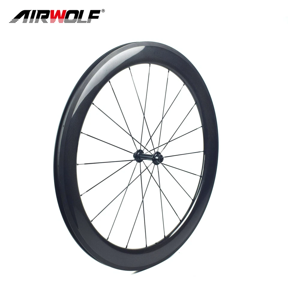 700C 60*25mm Carbon Laufradsatz Rennrad Fahrrad Räder Felgenbremse Drahtreifen - Bild 3 von 4