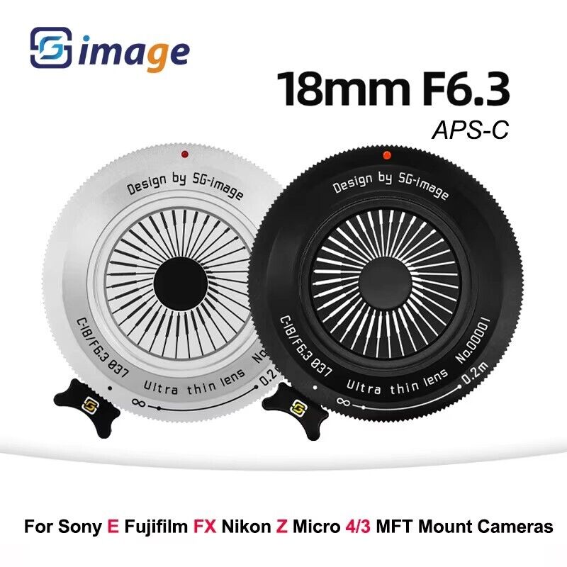 SGimage 18mm F6.3 APS-C Pancake Lens Manual Focus for Sony SGimage 18mm F6.3 APS-C Pancake Lens Manual Focus for Sony