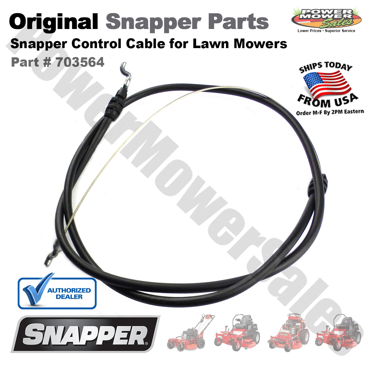 Snapper OEM Control Cable for 1696597, 1696606, 1696700 Lawn
