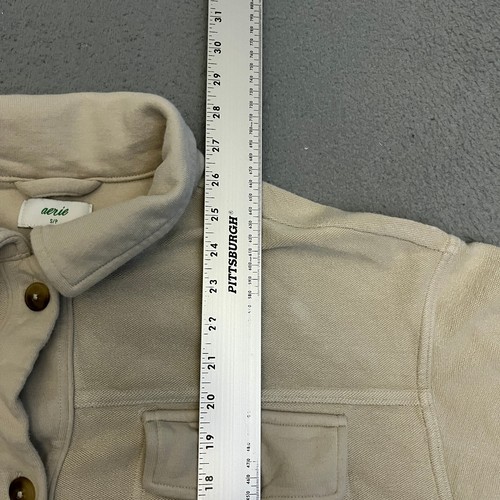 Aerie Shirt Womens Size Small White Cream Long Sleeve Button Up Heavy Weight - 第 4/7 張圖片