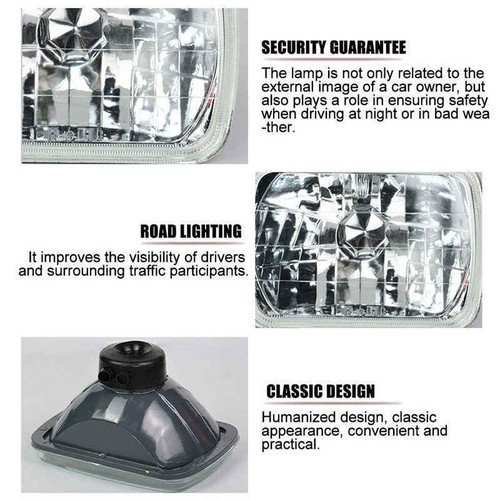 Pair For Ford F150 F250 F350 1978-1986 7x6 5x7 inch LED Headlights Hi-Lo beam - Picture 2 of 14
