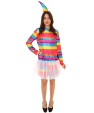 Mujeres Colorido Mameluco Vestido para Juegos con disfraces Arco Iris Unicornio 2 Piezas Disfraz HC-1134