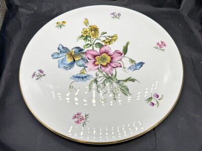 VINTAGE ROYAL WORCESTER GLOUCESTER BLUMEN 11'' KUCHEN BROT SERVIERPLATTE TELLER