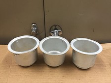 Lot Of 3 Aluminum Cup Drink Holders For Marine Boat Rv Camper