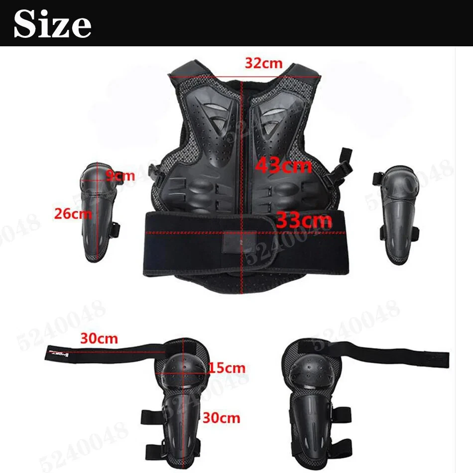 Высота 0,85-1,7 М ребенка тела протектор мотоцикла жилет броня колена локоть подушечка - Изображение 3 из 4