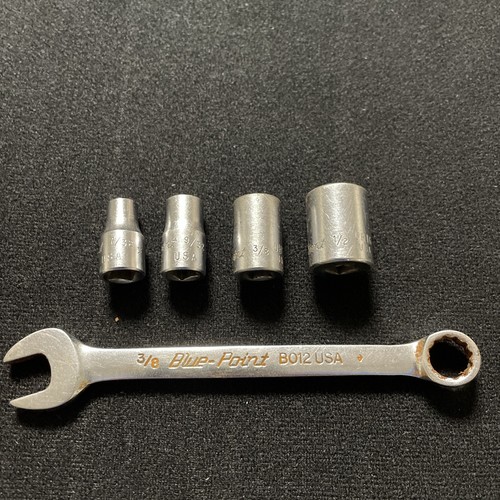 Blue Point Socket Lot. 1/4” 6 Pt. 5 Pcs. SAE. 7/32,9/32,3/8,1/2 & 3/8 Wrench.