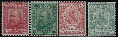 1910 Italy Garibaldi Kingdom and Southern Plebiscite New MNH** Cert Raybaudi