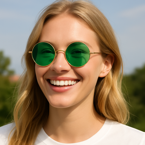Women 8 Color Lens Retro Round Sunglasses Lightweight UV400 Vintage Hippie Style - Picture 19 of 117