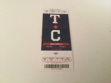TEXAS RANGERS 2017 TICKET STUB 4/5/17 VS INDIANS~Shawn Armstrong FIRST WIN