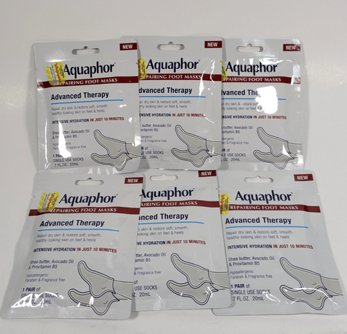 Aquaphor Advanced Therapy Repairing Foot Masks 6 Pairs Single Use Socks