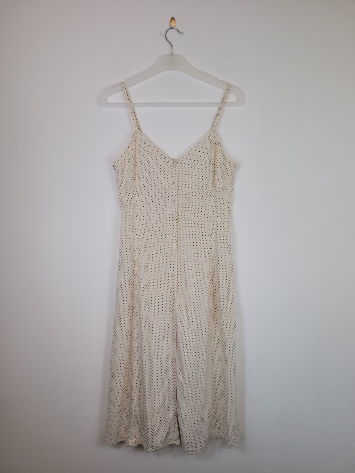 INES DE LA FRESSANGE V UNIQLO Midi Dress Strappy White Polka-dot  Size Small
