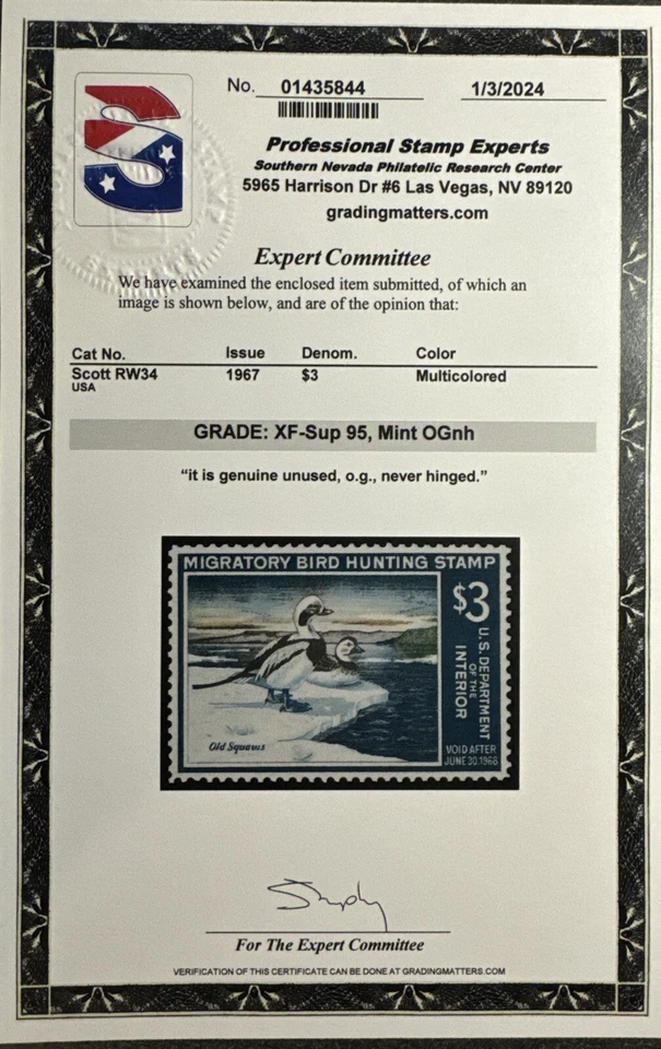 RW34 MNH Duck Stamp 2024 PSE Graded 95 XF-Superb - Image 2 of 2