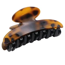 Parcelona French Glossy Oval Medium 3.5" Celluloid No Slip Grip Covered Sprin...