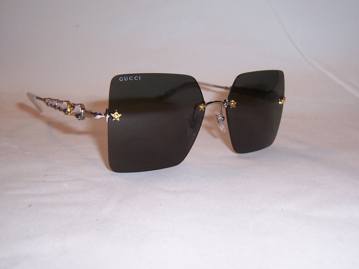 NEW GUCCI SUNGLASSES GG 0644/S 001 SILVER/GREY AUTHENTIC
