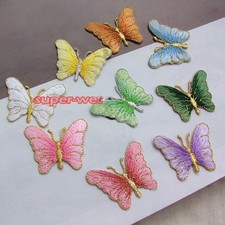 10 X Butterfly Iron Sew On Patch Motif Craft Sewing Repair Embroidered Chinese