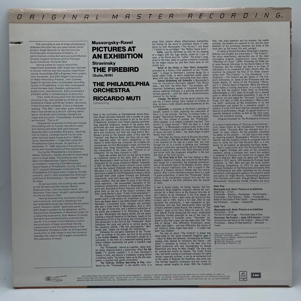 Mussorgsky/ Ravel/ Stravinsky  - Pictures At An Exhibition - MFSL Remaster Nm - Image 3 of 4