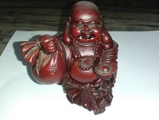 Red Feng Shui Laughing HAPPY Buddha Figure Statue Luck & Wealth