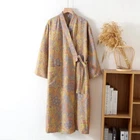 New Ladies Kimono-Style Cotton Dressing Gown – Floral Print Loungewear Robe