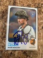 Payton Henry Signed 2022 Topps Heritage Auto Miami Marlins Rc # 656