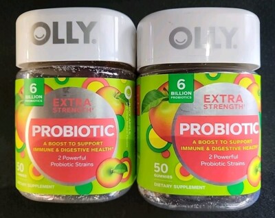 2 Pack: Olly Extra Strength Probiotic 50 Gummies Each Exp. 11/25
