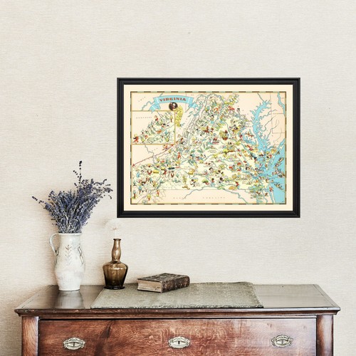 Old Map of Virginia 1935 - Vintage Virginia Art - Picture 4 of 29