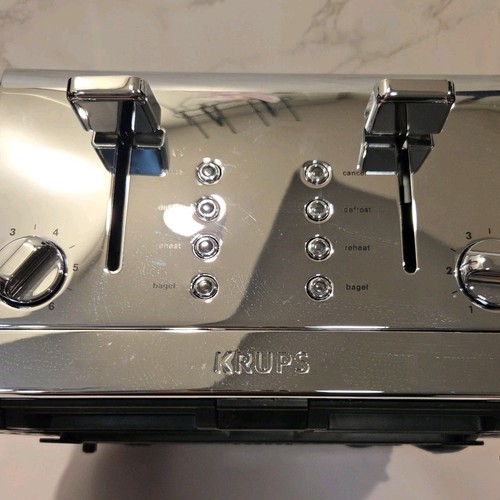 4-Slice Toaster KRUPS KH734D50 Stainless Steel Silver Open Box TESTED Works - Picture 4 of 10