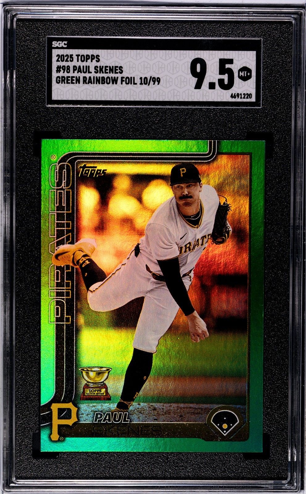 2025 Topps Series 1 Paul Skenes Green Rainbow /99 #98 SP Pirates
