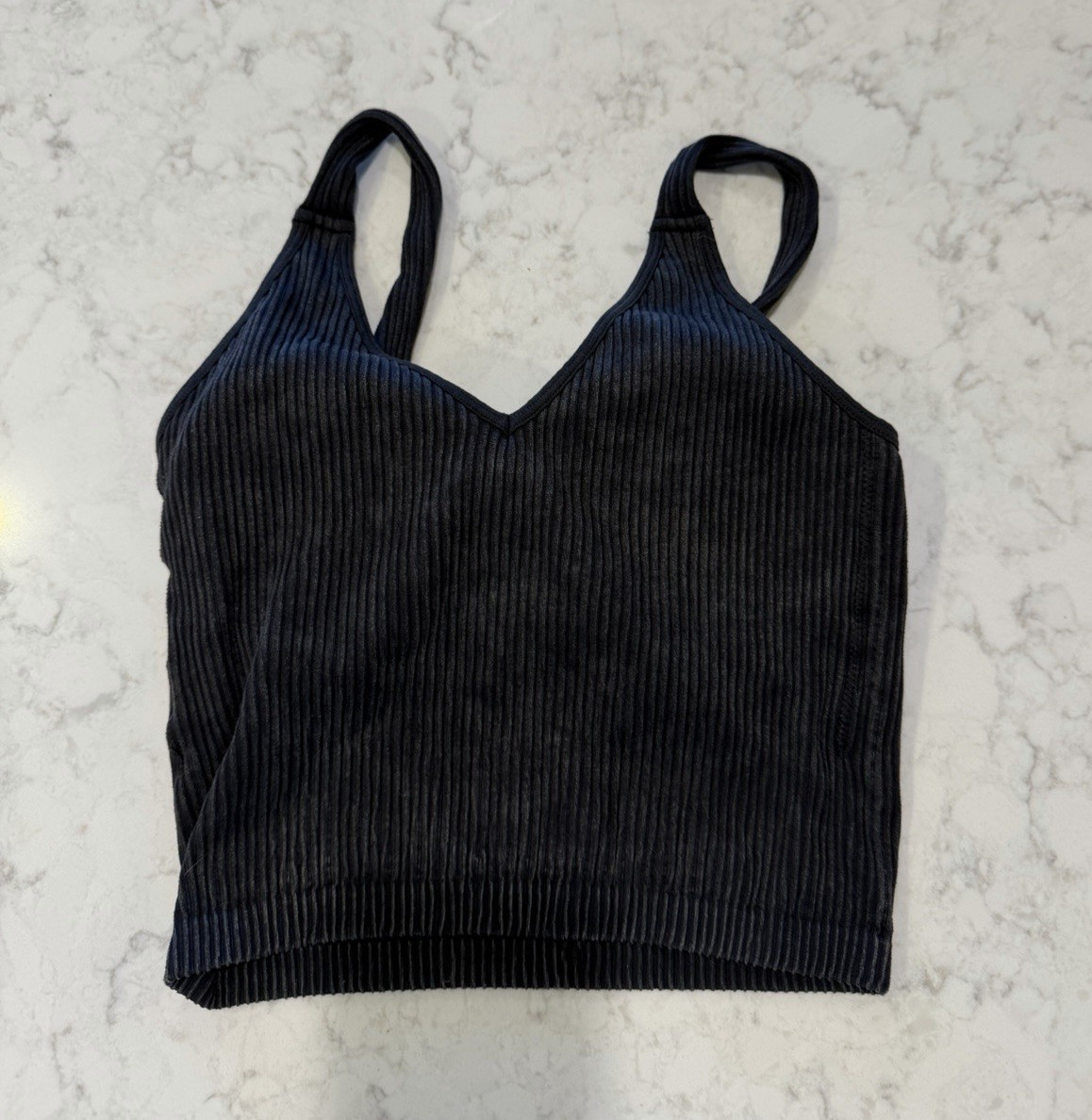 Aerie OFFLINE Black Ribbed Pullover Sports Bra Padded Wireless Med Support M