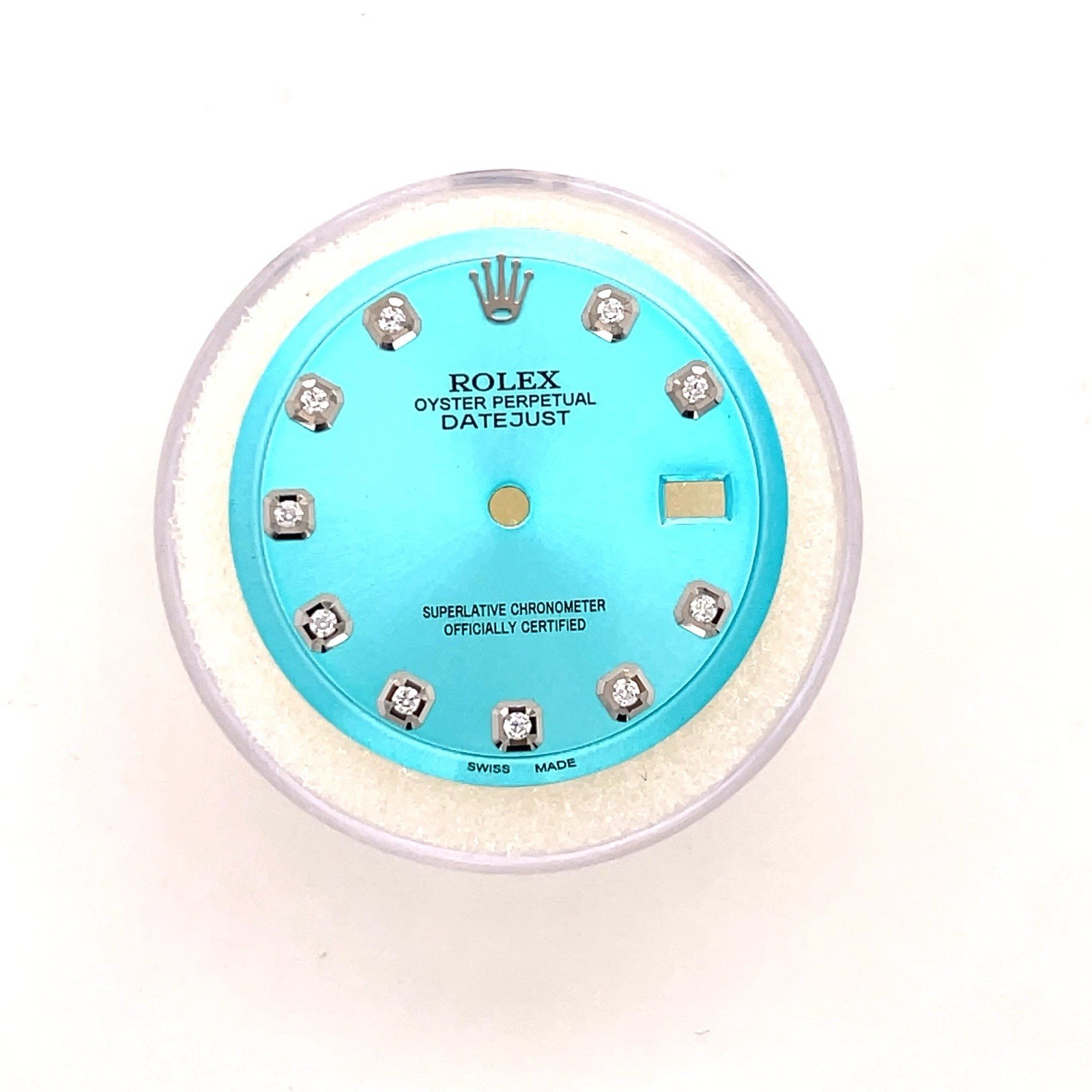 Rolex 36mm Custom Tiffany Ice Blue Natural Diamond Dial for Datejust