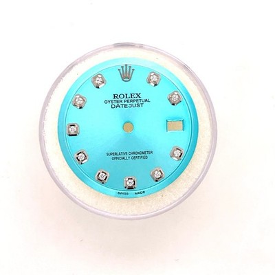 Rolex 36mm Custom Tiffany Ice Blue Natural Diamond Dial for Datejust
