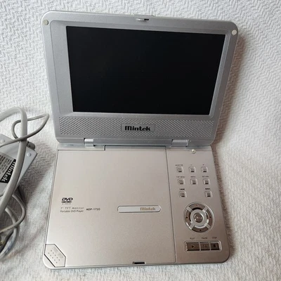Mintek MDP-1720 Portable DVD Player 7" Case, cords & Battery - PARTS Only Read - Image 1 of 4