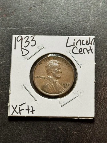 1933 D Lincoln Wheat Cent Penny XF Extra Fine Better Date 1c Coin (Raw18915)