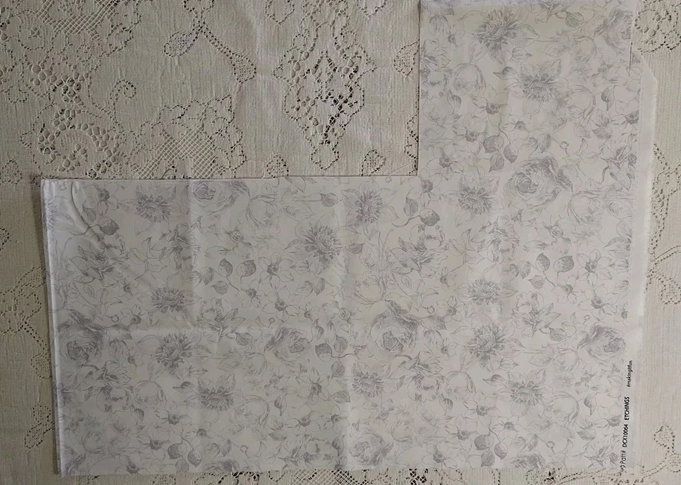 Офорты Michael Miller лоскутное одеяло ткани остатки серый розы 11 x 44» плюс хвосты - Изображение 2 из 4