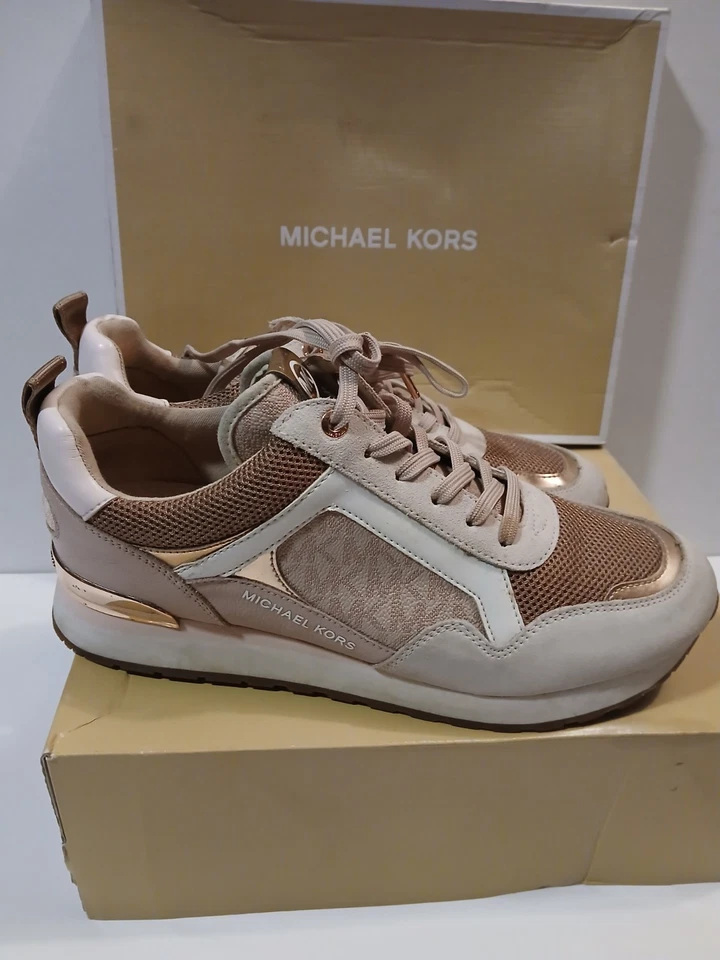 Zapatillas deportivas Michael Kors Wilma Trainer zapatos. Gamuza rosa suave talla 10 Foto 3 de 4