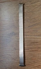 10mm - 14mm SILVER TONE EXPANDING STAINLESS STEEL FLEX END BRACELET WATCH STRAP