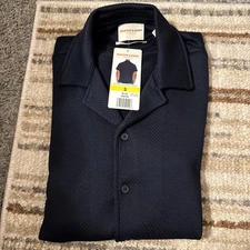 Scotch & Soda Men's Jersey Blue Short Sleeve Button Up Shirt Size Small New