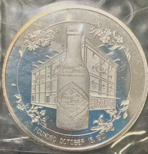 1977 LOUISIANA COCA-COLA 75 YEAR ANNIVERSARY  .999 SILVER ART ROUND  PROOF