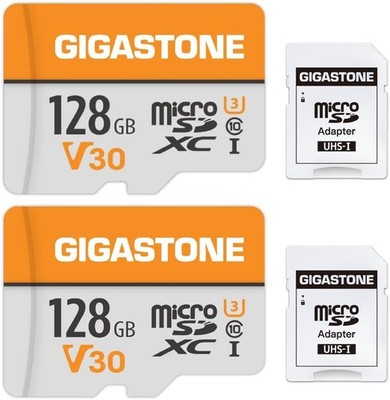 128GB Micro SD Card 2-Pack A1 V30 4K Video Recording UHS I Class 10, Compatible