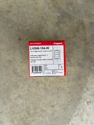 LEGRAND Wattstopper LVSW-104-W Low Voltage 4-button Switch