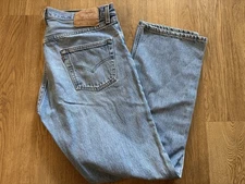 Vintage 90’s Levis 501 Jeans Mens 36x32 Made USA Button Fly Faded Lite Mid Wash