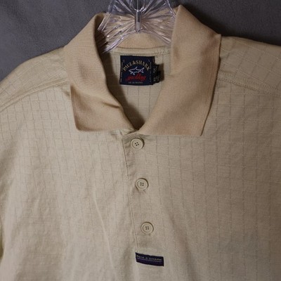 Vintage Paul & Shark Yachting Polo Shirt Mens Large Beige Sailing Made in Italy
