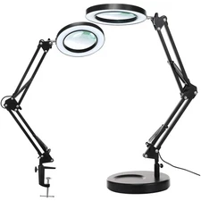 10X Magnifying Glass with Dimmable LED Light & Clamp Stand - Crafting Essential